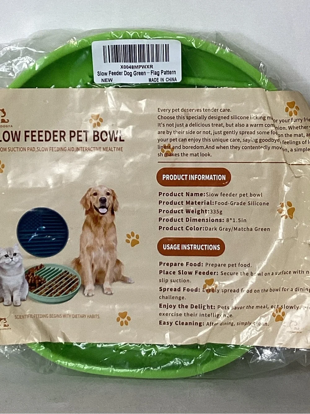 Slow Feeder Pet Bowl - Green Matcha Silicone